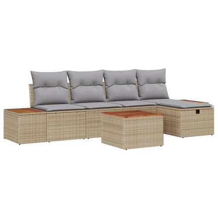 Trädgårdsoffset 6 st Beige konstrotting