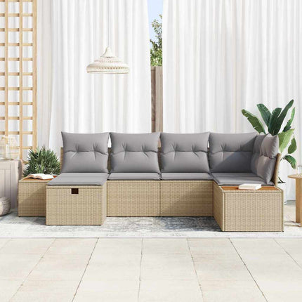 Trädgårdsoffset med kudde med lagring Beige konstrotting