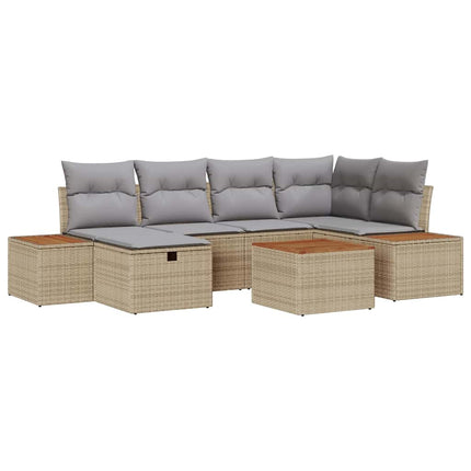 Trädgårdsoffset 7 st Beige konstrotting