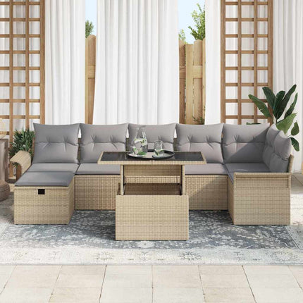 Trädgårdsoffset 8 st Beige konstrotting