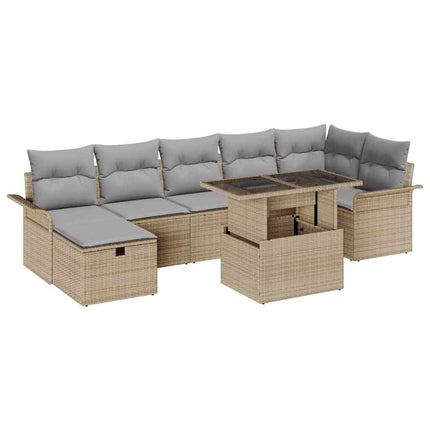 Trädgårdsoffset 8 st Beige konstrotting