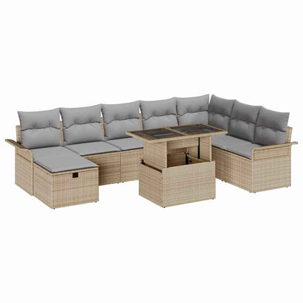 Trädgårdsoffset 9 st Beige konstrotting