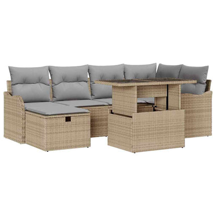 Trädgårdsoffset 7 st Beige konstrotting