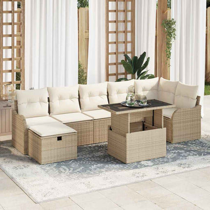 Trädgårdsoffset 8 st Beige konstrotting