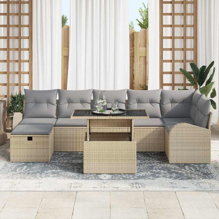 Trädgårdsoffset 8 st Beige konstrotting