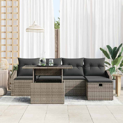 Trädgårdsoffset 6 pcs Grå konstrotting