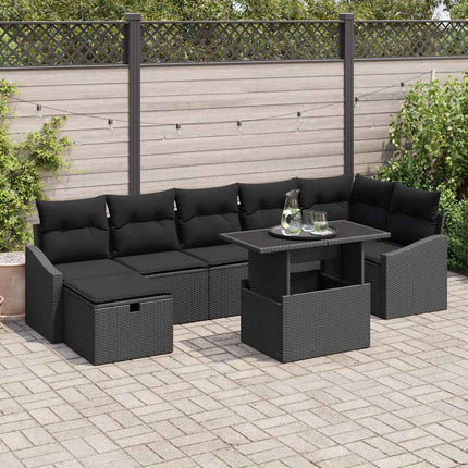 Trädgårdsoffset 8 pcs Svart konstrotting