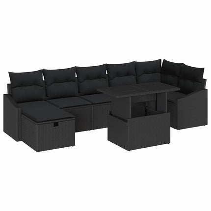 Trädgårdsoffset 8 pcs Svart konstrotting