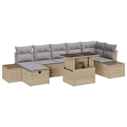 Trädgårdsoffset 8 st Beige konstrotting