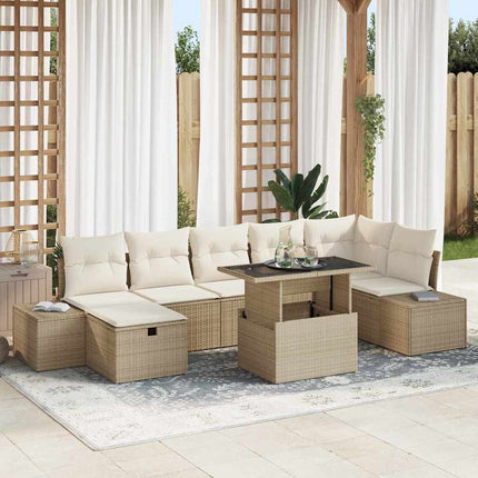 Trädgårdsoffset 8 st Beige konstrotting