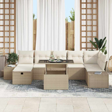 Trädgårdsoffset 8 st Beige konstrotting