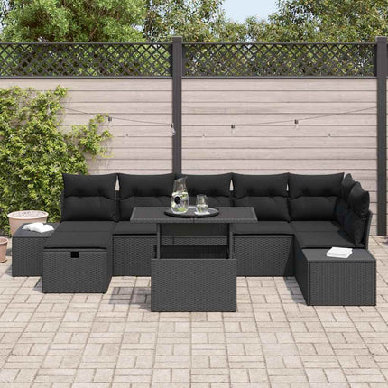 Trädgårdsoffset 8 pcs Svart konstrotting