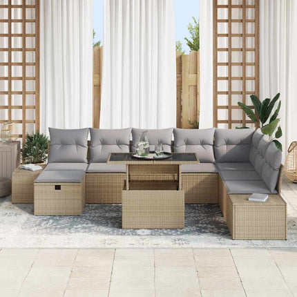 Trädgårdsoffset 9 st Beige konstrotting
