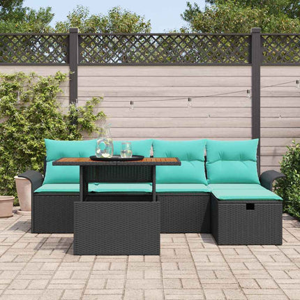 Trädgårdsoffset 6 pcs Svart konstrotting