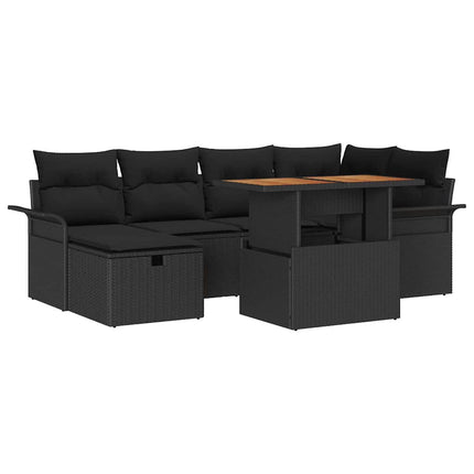Trädgårdsoffset 7 pcs Svart konstrotting