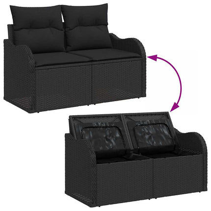 Trädgårdsoffset 6 pcs Svart konstrotting