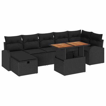 Trädgårdsoffset 8 pcs Svart konstrotting