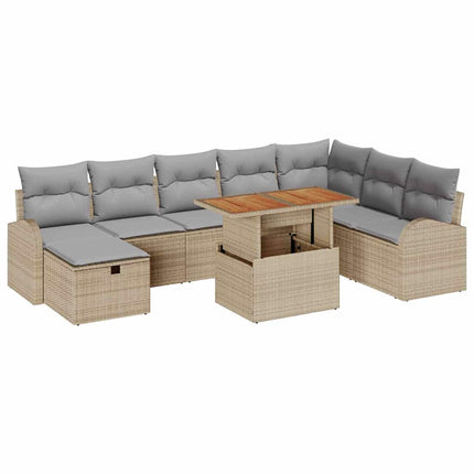 Trädgårdsoffset 9 st Beige konstrotting