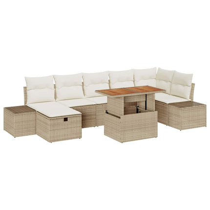 Trädgårdsoffset 8 pcs Beige konstrotting