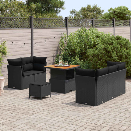 Trädgårdsoffset 8 pcs Svart konstrotting