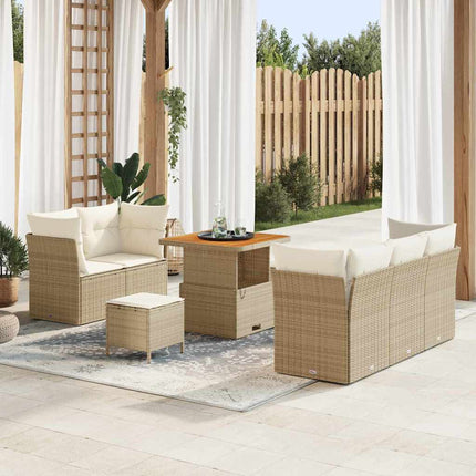 Trädgårdsoffset 8 st Beige konstrotting
