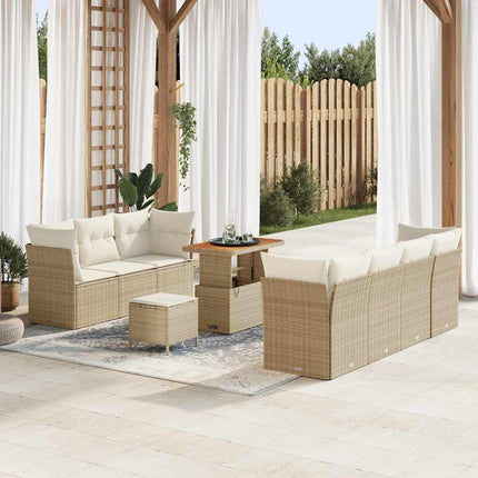 Trädgårdsoffset 10 pcs Beige konstrotting