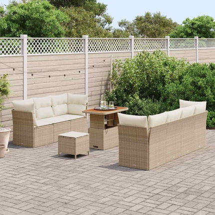 Trädgårdsoffset 10 pcs Beige konstrotting