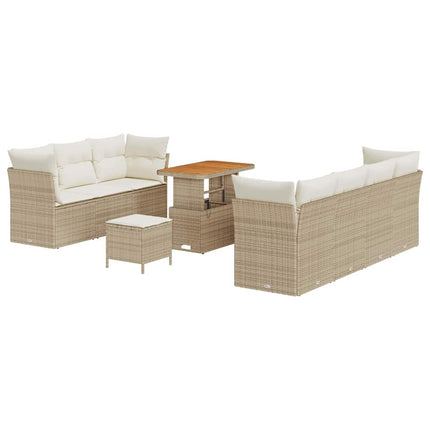 Trädgårdsoffset 10 pcs Beige konstrotting
