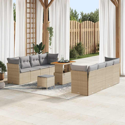 Trädgårdsoffset 11 pcs Beige konstrotting