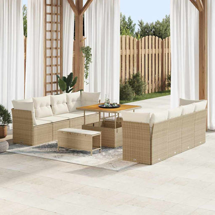 Trädgårdsoffset 11 pcs Beige konstrotting
