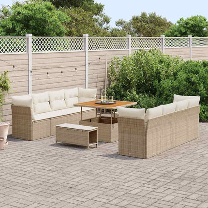 Trädgårdsoffset 11 pcs Beige konstrotting