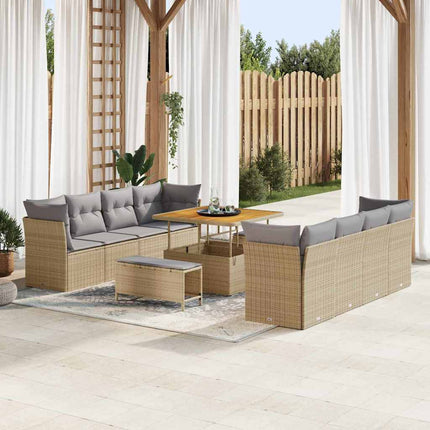 Trädgårdsoffset 11 pcs Beige konstrotting