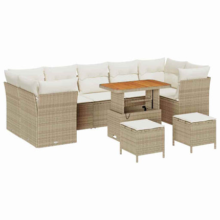 Trädgårdsoffset 10 pcs Beige konstrotting