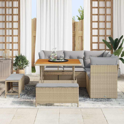 Trädgårdsoffset 8 pcs Beige konstrotting