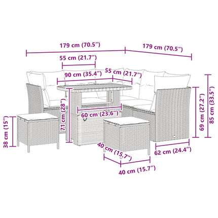 Trädgårdsoffset 8 pcs Svart konstrotting