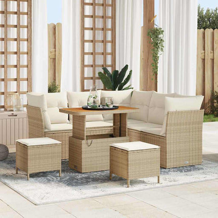 Trädgårdsoffset 8 st Beige konstrotting