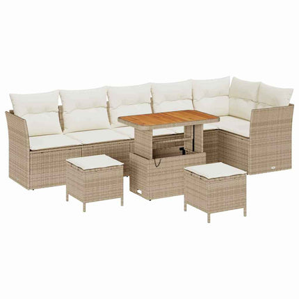 Trädgårdsoffset 9 pcs Beige konstrotting