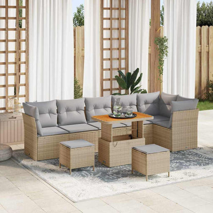 Trädgårdsoffset 8 pcs Beige konstrotting