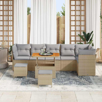 Trädgårdsoffset 8 pcs Beige konstrotting
