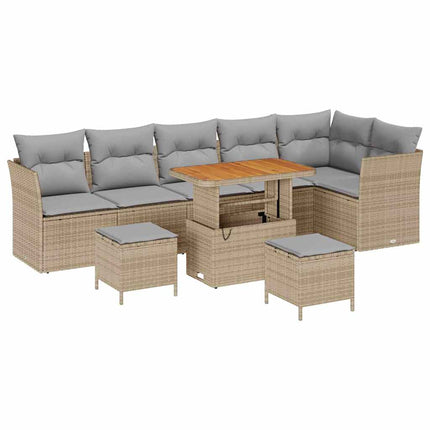 Trädgårdsoffset 8 pcs Beige konstrotting
