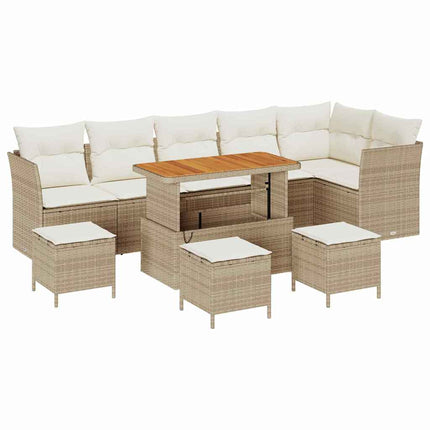 Trädgårdsoffset 10 pcs Beige konstrotting