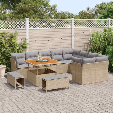 Trädgårdsoffset 12 pcs Beige konstrotting