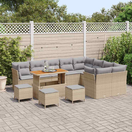 Trädgårdsoffset 13 pcs Beige konstrotting