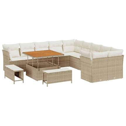 Trädgårdsoffset 13 pcs Beige konstrotting