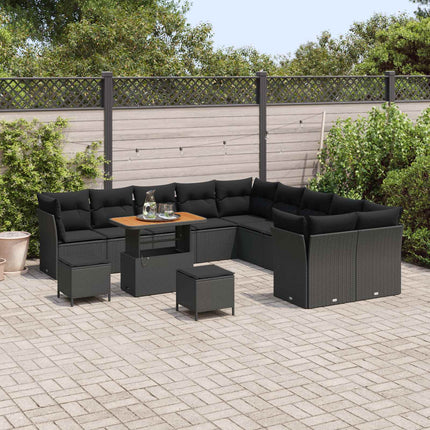 Trädgårdsoffset 13 pcs Svart konstrotting