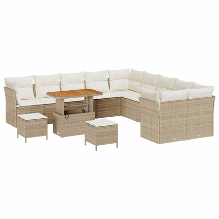 Trädgårdsoffset 13 pcs Beige konstrotting