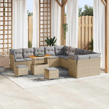 Trädgårdsoffset 13 pcs Beige konstrotting