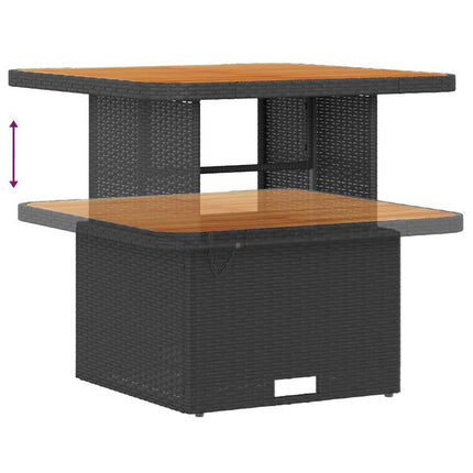 Trädgårdsoffset med kudde 10 pcs Svart konstrotting