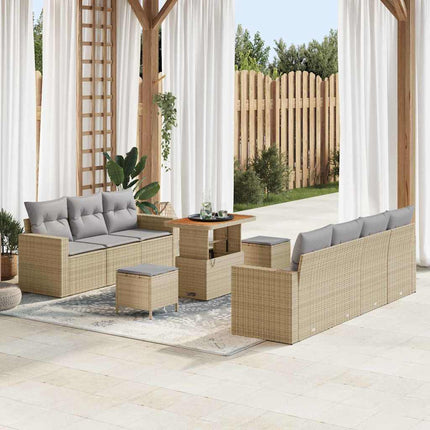 Trädgårdsoffset 10 pcs Beige konstrotting