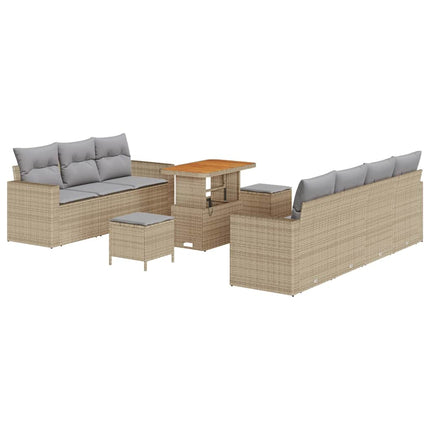 Trädgårdsoffset 10 pcs Beige konstrotting